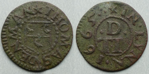 Lynn Regis (king's Lynn), Thomas Denman 1665 farthing Lynn Regis (king's Lynn), Thomas Denman 1665 farthing